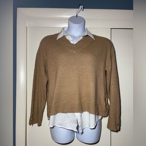 Anne Klein Layered Sweater Camel size Large